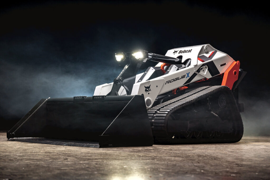 Bobcat stellte im Rahmen der CONEXPO-CON/AGG die weltweit ersten vollelektrischen Konzeptmaschinen vor. Hier der RogueX