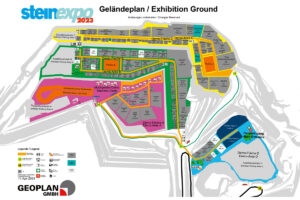 Steinexpo 2023. Im Bild der Geländeplan