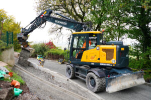 Hyundai Kurzheck-Bagger im Einsatz bei Bokmeier