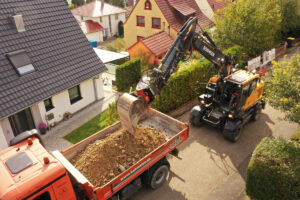 Hyundai Kurzheck-Bagger im Einsatz bei Bokmeier