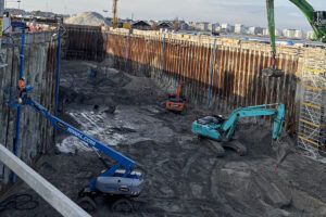 Vibrationsbohrgerät VibroDrill VD 150 von terra infrastructure im Einsatz beim Bau des Nordhavnstunnels in Dänemark.
