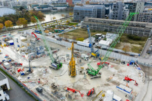 Sennebogen Krane im Einsatz: Schlitzwände und Schwerlastarbeiten für das neue U-Bahn-Netz von Paris