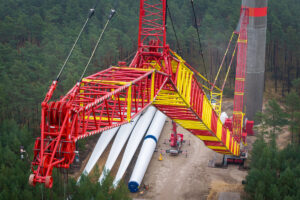 Drei Liebherr 800-Tonnen-Krane im Windpark Mahlsdorf