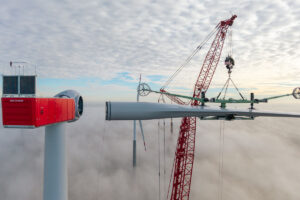 Drei Liebherr 800-Tonnen-Krane im Windpark Mahlsdorf