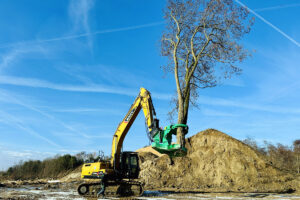 Sany SY215C im Forsteinsatz mit Westtech C550 Fällschere