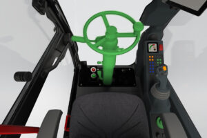 Variables Lenkkonzept von Sennebogen für Teleskoplader mit Joystick und Lenkrad