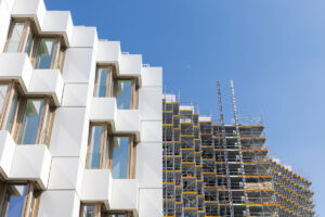 PERI UP Fassadengerüst für Wohn-Hochhaus Meiller Gärten in München