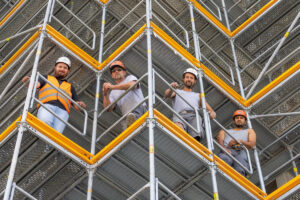 PERI UP Fassadengerüst für Wohn-Hochhaus Meiller Gärten in München