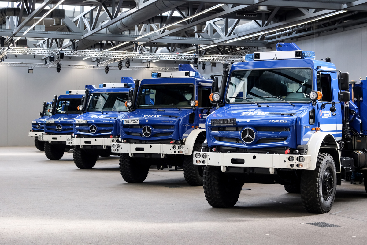 Du betrachtest gerade THW erhält 66 neue Unimog Fahrzeuge