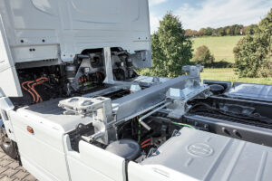 Der DAF XG 350 Electric FAN 6x2 für BDF-Systemverkehr
