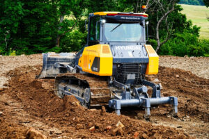Planierraupe Hyundai HD130A im GaLaBau